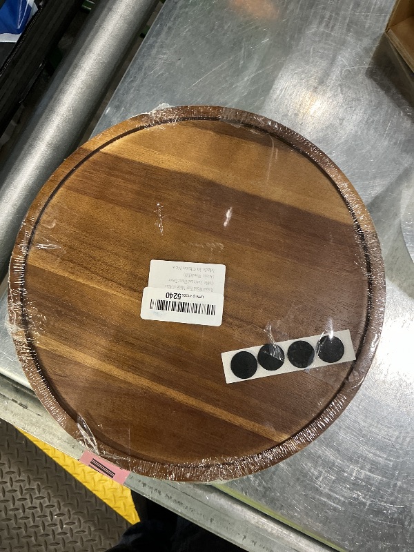 Photo 1 of 11.5 Inch Small Wood Round Decorative Tray for Home Decor, Coffee Table, Dining Table, Kitchen Island, Bathroom Counter