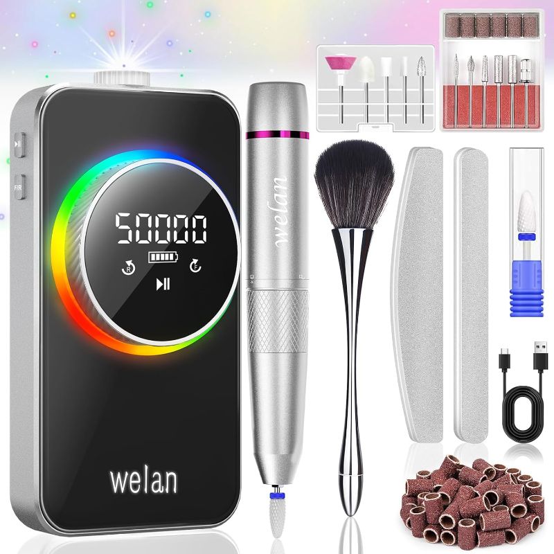 Photo 1 of *Missing Parts* Electric Nail Drill Professional 50000RPM, 2025 Pro Fast Removal Electric Nail File for Acrylic Gel Nails, 6000mAh Rechargeable Nail Drill Machine