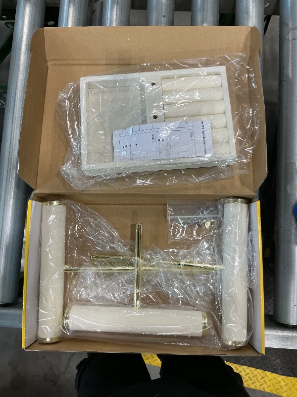 Photo 1 of ***Missing the screws*** 3 Tier Bracelet Holder Display - Detachable T Bar Beige Velvet Bracelet Holder, Jewelry Holder Organizer for Bracelet, Necklace, Watches, Rings