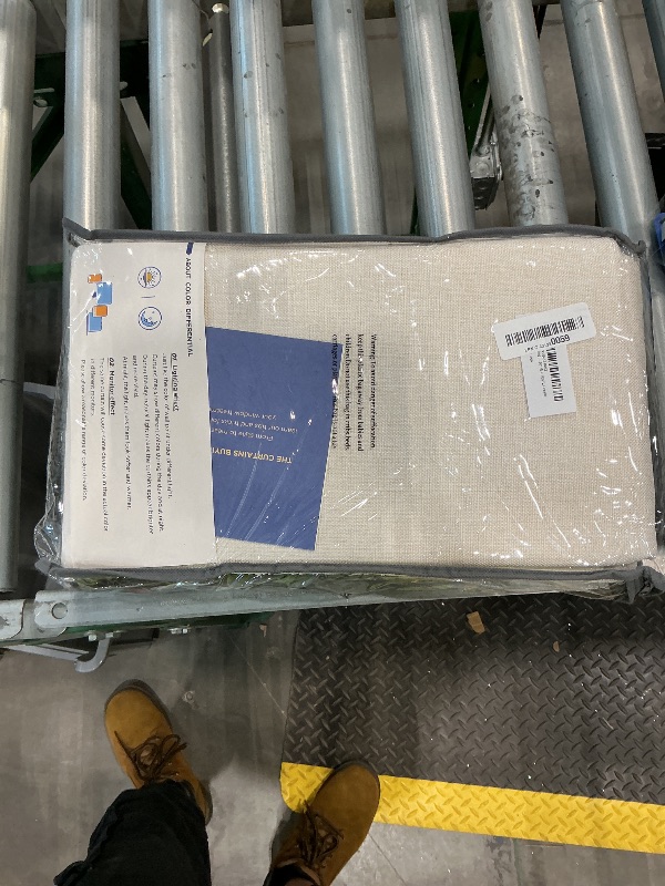 Photo 1 of 100% Blackout Shield Linen Blackout Curtains for Bedroom 108 Inches Long, Back Tab/Rod Pocket Living Room Drapes, Thermal Insulated Blackout Curtains 2 Panels Set, 50" W x 108" L,Cream