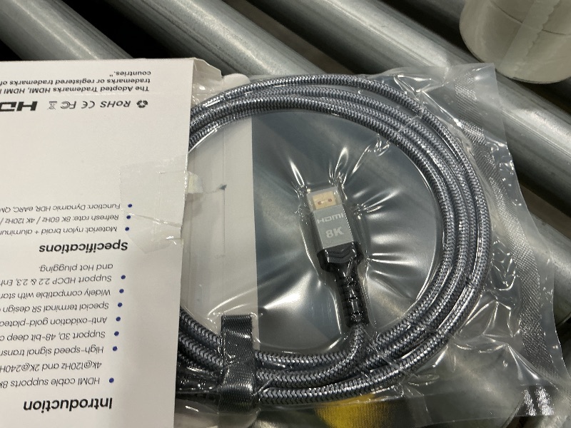 Photo 1 of 10K 8K HDMI 2.1 Cable 2-Pack 6.6FT, Highwings Certified 48Gbps Ultra High Speed Slim HDMI Cord,Support 4K@120Hz 8K@60Hz, HDCP 2.2&2.3, Dynamic HDR,eARC,DTS:X, Compatible with Roku TV/HDTV/PS5/Blu-ray