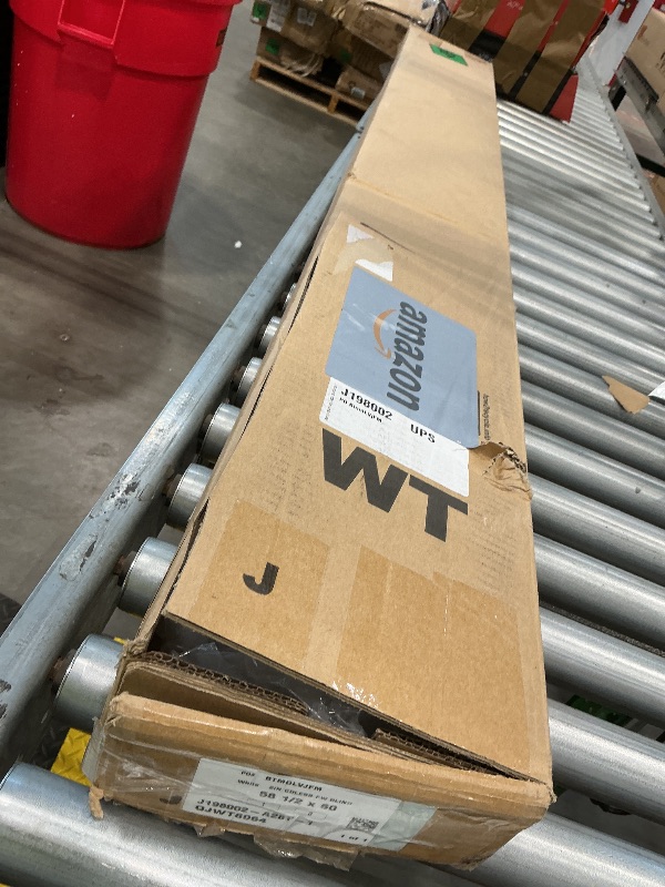 Photo 1 of DEZ FURNISHINGS Cordless 2" Signature Faux Wood Blind, 58.5" W x 60" H, Embossed White