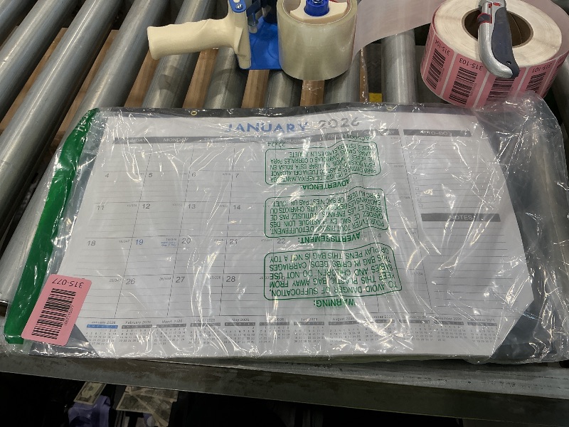 Photo 1 of 2026 Desk Calendar - Jan 2026 - Dec 2026, 12 Months Calendar Pad with Black Corner Protectors, 17" x 12", Large Ruled Blocks, Large Office Desk Top Calendar