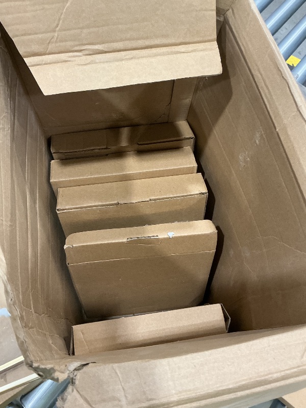 Photo 1 of ***SEE CLERK COMMENTS*** Treela 9 Pieces 4 x 4, 4 x 6, 5 x 7 Inch Picture Floating Frames Metal Glass Photo Vintage Brass Frames Vertical Geometric Desk Decorations(Gold)