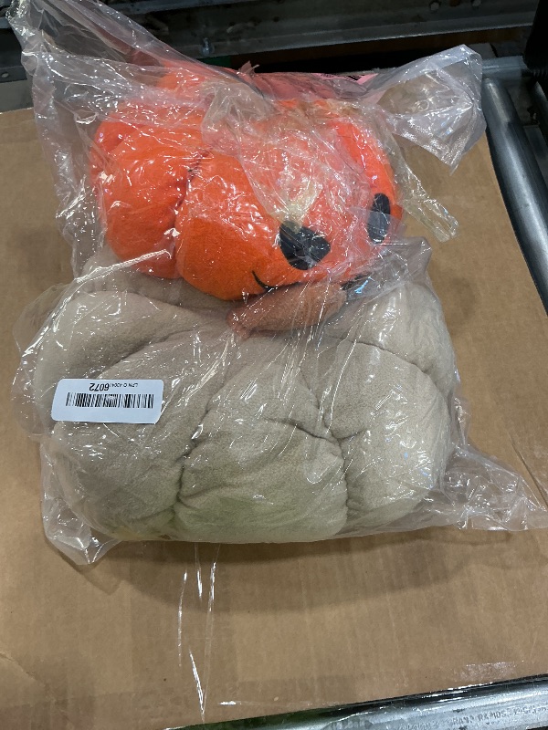 Photo 1 of 2 Pack Pumpkin Pillow, 3D Halloween Throw Pillows Pumpkin Shaped Cute Plush Fall Cushion Soft Fleece Couch Sofa Bedroom Fall Thanksgiving Halloween Decorations for Home 11x6.7&7x4in, Khaki, Orange