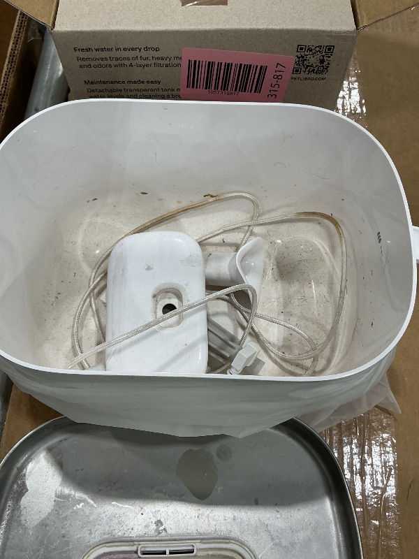 Photo 1 of ***SEE CLERK COMMENTS*** PETLIBRO Cat Water Fountain, Cat Fountain Indoor Stainless Steel Tray, 2.5L/84oz Wireless Pump Pet Water Fountain, Cat Water Dispenser with Two Flow Modes, Pet Fountain for Drinking Easy Clean