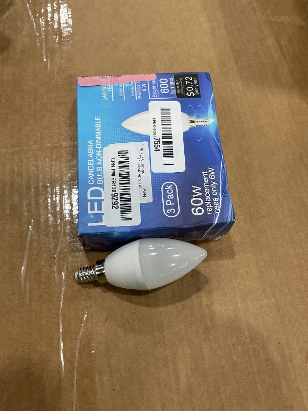 Photo 1 of ***SEE CLERK COMMENTS*** DIQMIAQ B11 LED Light Bulb E12 Candelabra Light Bulbs Candelabra Bulbs 60W Equivalent 2700K Small Base Chandelier Bulb 600 Lumen for Ceiling Fan (3, Soft White)