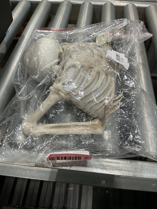 Photo 1 of 10 Inch Halloween Skeleton with Different Light Colors, Holiday Party Home Haunted House Yard Art, Indoor Lawn Stakes Garden Halloween Skeleton Decoration