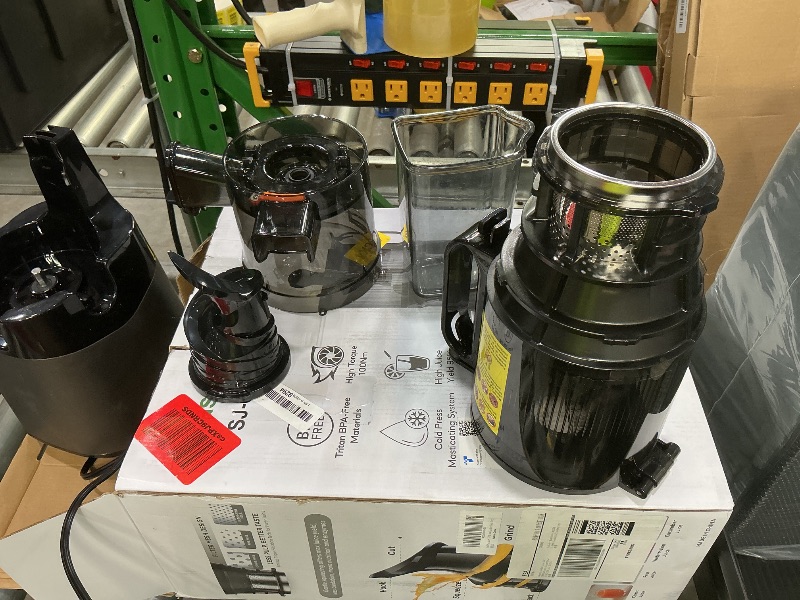 Photo 1 of *Item Is Dirty - Check clerk notes*
Cold Press Juicer, 5.3" Wide Feed Chute Juice Extractor Machine with 400W, High Juice Yield, Slow Masticating Juicer for Whole Vegetables & Fruits, Deep Grey