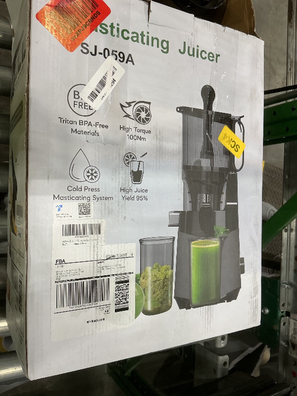 Photo 1 of *Item Is Dirty - Check clerk notes*
Cold Press Juicer, 5.3" Wide Feed Chute Juice Extractor Machine with 400W, High Juice Yield, Slow Masticating Juicer for Whole Vegetables & Fruits, Deep Grey