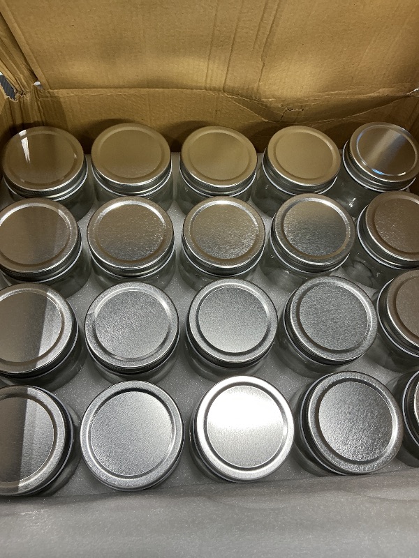 Photo 1 of Accguan Mason Jars,Glass Jars With Lids 12 oz,Canning Jars For Pickles And Kitchen Storage,Wide Mouth Spice Jars With Silver Lids For Honey,Caviar,Herb,Jelly,Jams,Set of 20