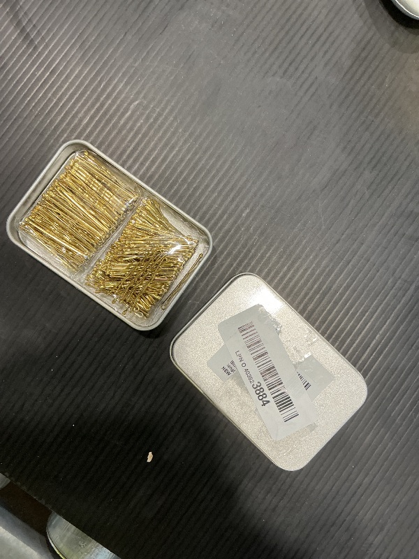 Photo 1 of 220 Count Mini Wavy 1.38 Inch Blonde Bobby Pins, YINGFENG Small Gold Hair Clips with Storage Box for Updos, Metal Hair Clips for Kids, Girls and Women, Suitable for All Hair Types