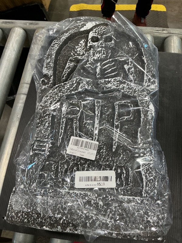 Photo 1 of 17" Halloween Foam RIP Tombstones, 5Pack Graveyard Headstones Decorations with Stakes, Spooky Tombstone Halloween Yard Decorations for Lawn, Yard, Haunted House Decor