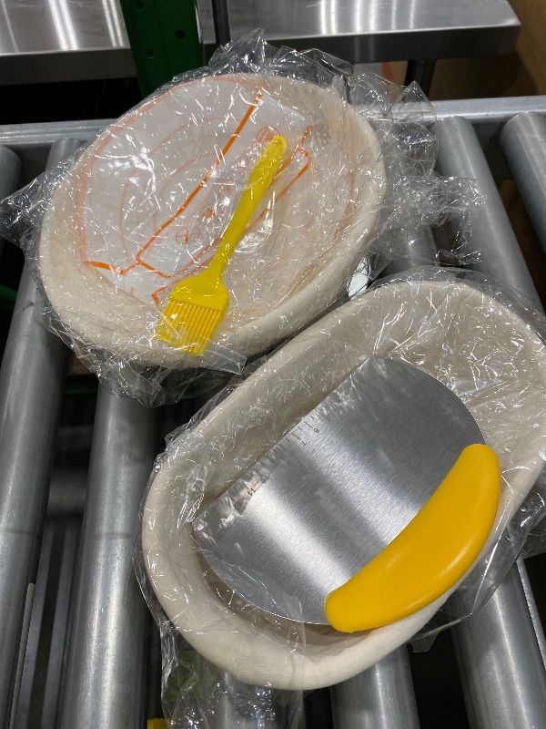Photo 1 of *Missing Parts* Banneton Basket Set of 2, 10" Oval & 9.7" Round Banneton Bread Proofing Basket with Liners, Bread Lame, Silicone Baking Mat, Danish Whisk, Brush, Proofing Bowls Sourdough Starter Kit Tools
