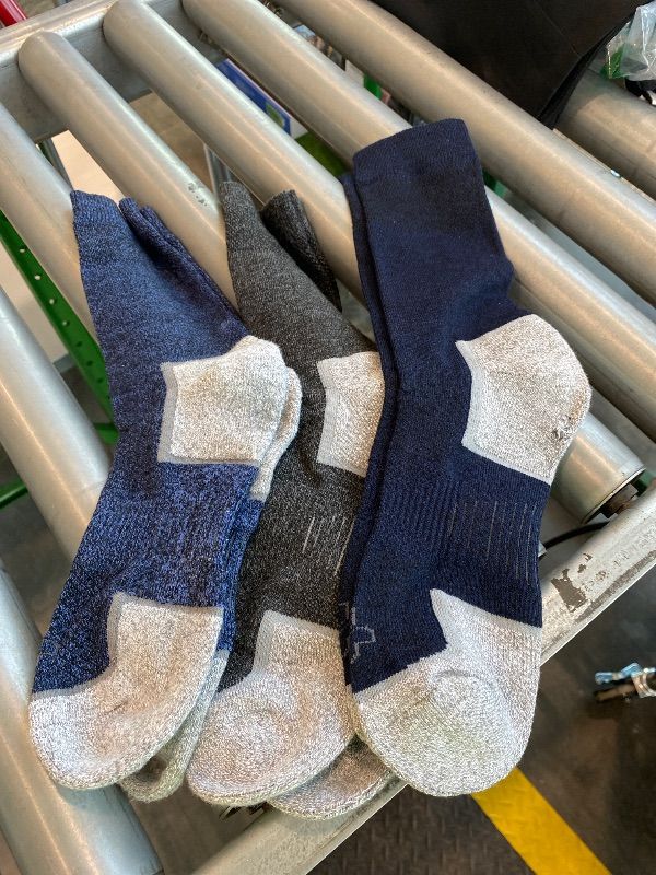 Photo 1 of *Minor Damaged*Doctor's Select Bamboo Viscose Diabetic Socks for Men - 3 Pairs Crew Mens Diabetic Socks | Navy, Blue, Dark Grey | Stretch Top Diabetic Neuropathy Socks for Men 9-12