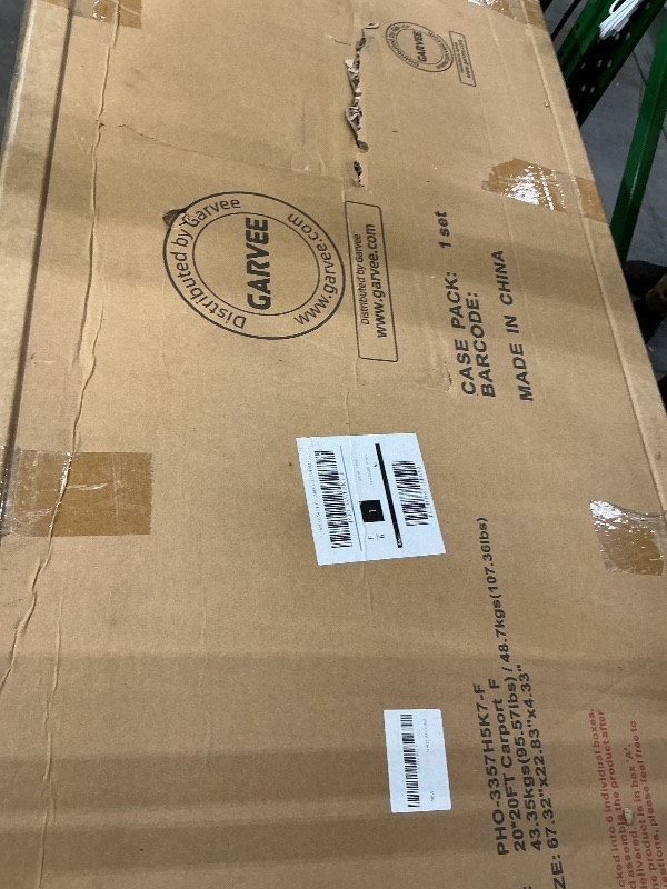 Photo 1 of ** PARTS ONLY ** Garveelife 20'x20'x13' Metal Carport for 2 Cars, Heavy Duty Car Ports for Heavy Snow, Reinforced Frame, Tall Metal Car Ports for Bass Boats, Full-Sized Pickup Trucks, and Tractors, N.W. 800 Lbs