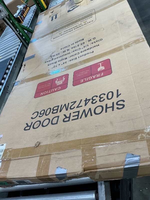 Photo 1 of ACE DECOR 34-35.4" W x 72" H Frameless Pivot Shower Door, 1/4" (6mm) Clear SGCC Tempered Glass Shower Door, Pivot Swing Shower Glass Door in Matte Black Finish, Reversible Installation