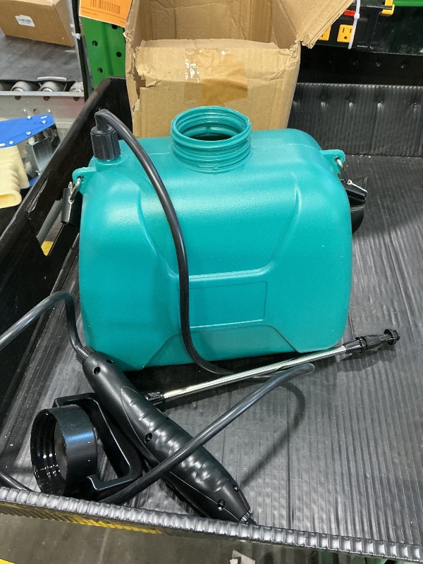 Photo 1 of 2 Gallon Battery Powered Garden Sprayer, Electric Sprayer with USB Rechargeable Handle, 3 Mist Nozzles, Retractable Wand, Water Pump Sprayers with Adjustable Shoulder Strap for Yard, Lawn and Garden