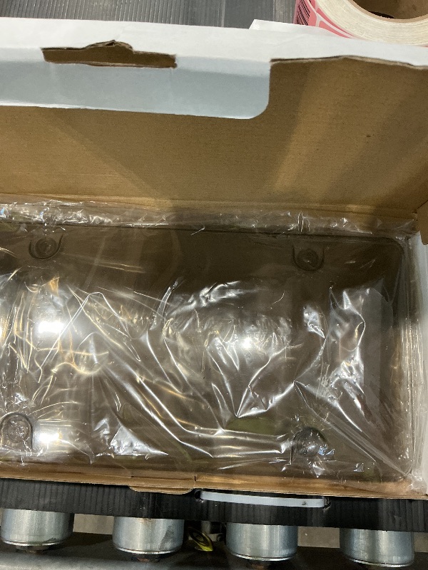 Photo 1 of 2 Pack License Plate Covers, Clear License Plate Protector Unbreakable Plastic Shields Tag Holder Fits Standard US Plate with Screws Caps ?(Gray)