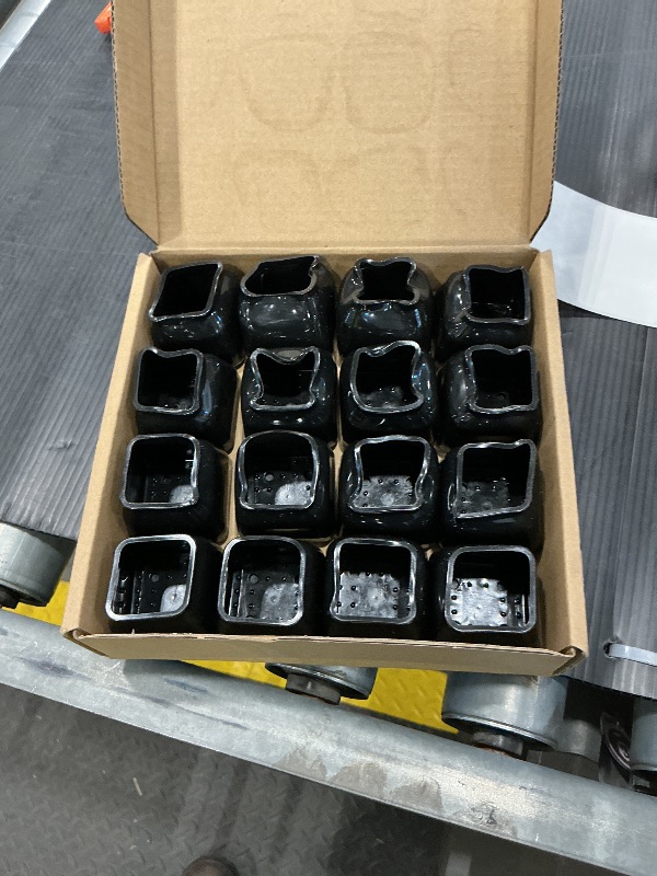 Photo 1 of 16pcs Square Chair Leg Floor Protectors, Felt Pads Chair Leg Protectors for Hardwood Floors, Silicone Chair Leg Cups Covers Felt Pads, Prevents Scratches & Reduce Noise, Black, Large