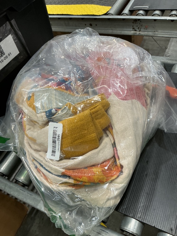 Photo 1 of 100% Cotton Throw Blanket for Bed Couch Fall 98''x 98'' Super Soft Muslin Blankets Warm Boho Quilt Lightweight Farmhouse Decorative Bed Blankets