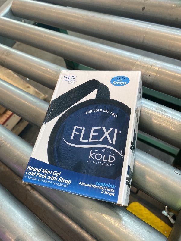 Photo 1 of *Missing Parts*
FlexiKold Gel Ice Pack Circles w/Straps- Small Ice Packs, Reusable Ice Pack for Injuries, Ice Packs Reusable, Breastfeeding, Wisdom Teeth, Sinus Headaches - 6304-STRAP4PK by NatraCure   *See Clerk Notes*