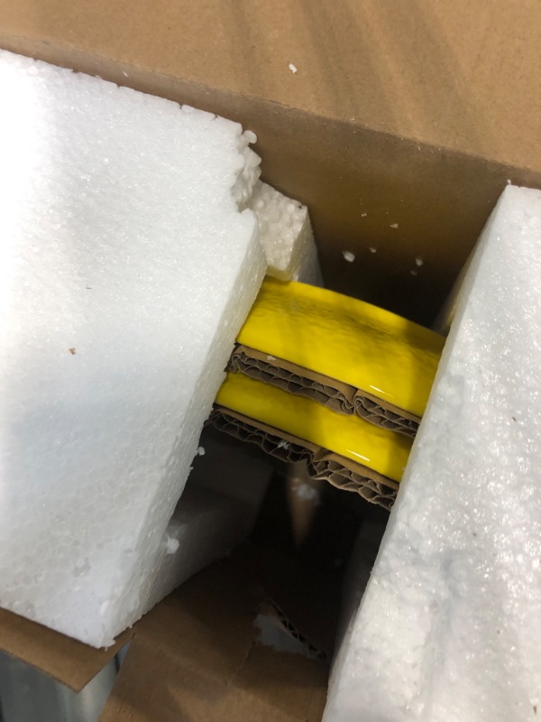 Photo 1 of ***only 2 pieces*** Bico Lemon Shape Handpainted 8 inch Stoneware Salad Plates Set, Microwave & Dishwasher Safe, for Salad, Appetizer, Tapas, Picnic