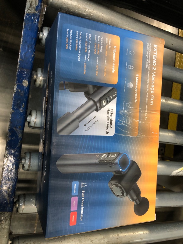 Photo 1 of ***missing parts*** without accessories*** used*** RENPHO Massage Gun with Adjustable Angles and Extension Handle, Handheld Percussion Muscle Massager Deep Tissue with Portable Carry Case for Men Women, Extend 2