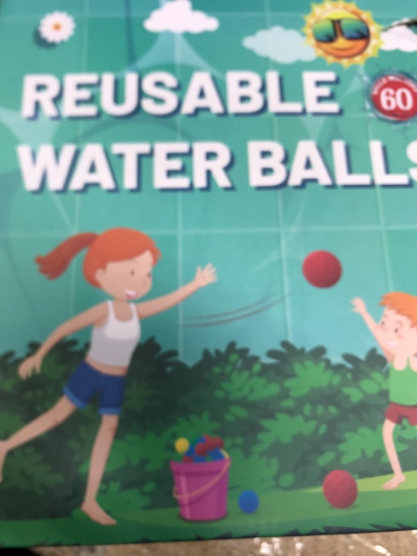 Photo 1 of 60 Pcs Reusable Water Balls, Reusable Water Balloons for Outdoor Toys and Games, Water Toys for Kids and Adults Boys and Girls - Summer Balls for Pool and Backyard Fun
