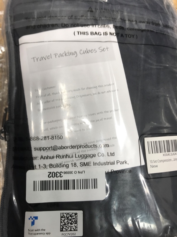 Photo 1 of 10 Set Compression Packing Cubes for Travel Essentials,Compressible Expandable Packing Cubes for Suitcase,OlarHike Luggage Organizer Bags for Travel,Handy Helper for Organizing Clothes(Black)