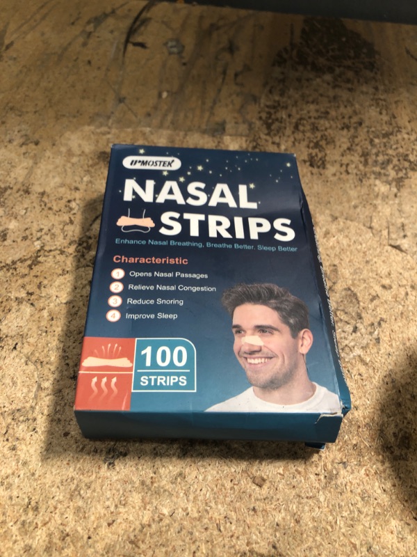 Photo 1 of 100Pcs Nasal Strips for Snoring, Extra Strength Nose Strips Breathing, Nose Tape for Sports and Sleep, Anti Snoring Strips Help Stop Snoring and Nasal Congestion Relief