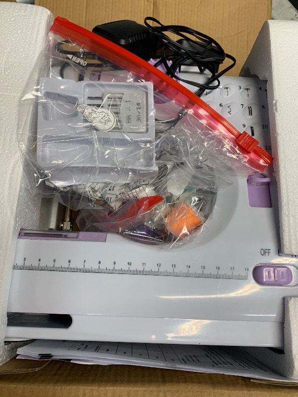 Photo 1 of (sold for parts only) Mini Sewing Machine for Beginners, Portable Electric Sewing Machine with Dual Speed, 12 Built-in Stitches, Foot Pedal