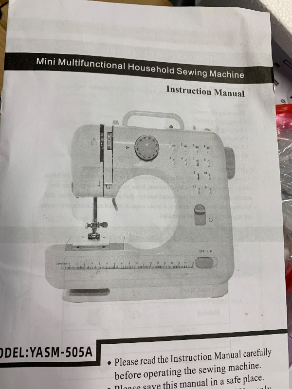 Photo 1 of (sold for parts only) Mini Sewing Machine for Beginners, Portable Electric Sewing Machine with Dual Speed, 12 Built-in Stitches, Foot Pedal