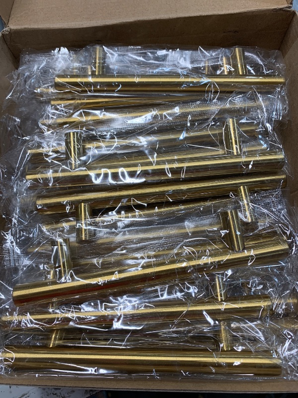 Photo 1 of (used) goldenwarm 35 Pack Gold Cabinet Handles Brushed Brass Cabinet Pulls Gold Drawer Pulls 3-3/4 inch(96mm) Kitchen Hardware 