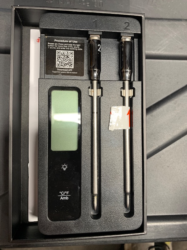 Photo 1 of Smart Wireless Meat Thermometer with Dual Probes - Advanced Bluetooth Cooking Thermometer for Perfect Grilling, Smoking, Oven Roasting & Air Frying, Long Range Monitoring & Smart Alerts