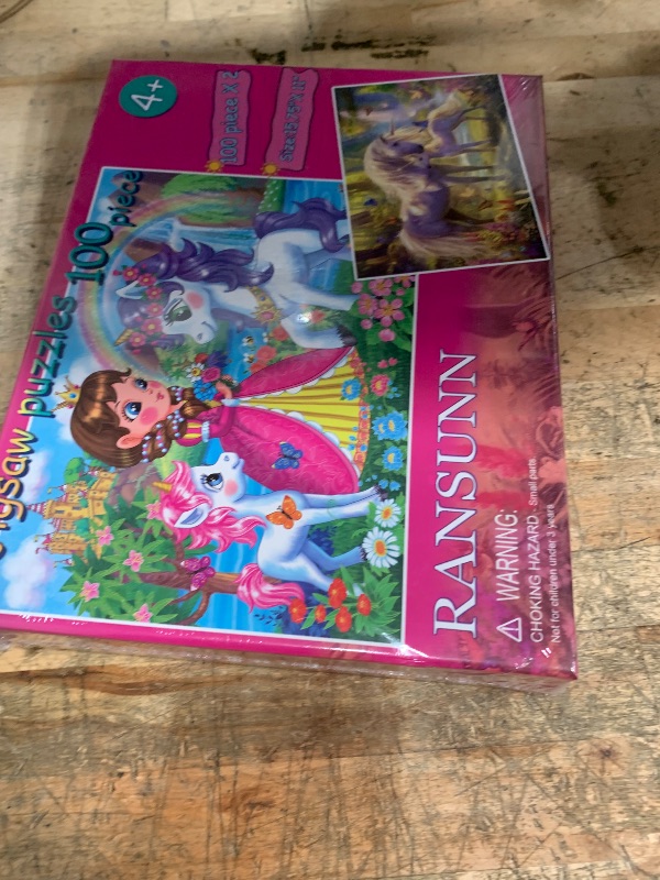 Photo 1 of 100 Piece Puzzles for Kids - Princess & Unicorns, 2 Sets of 100-piece Jigsaw Puzzles for Toddler Children Learning Educational Puzzles Toys - Every Piece is Unique