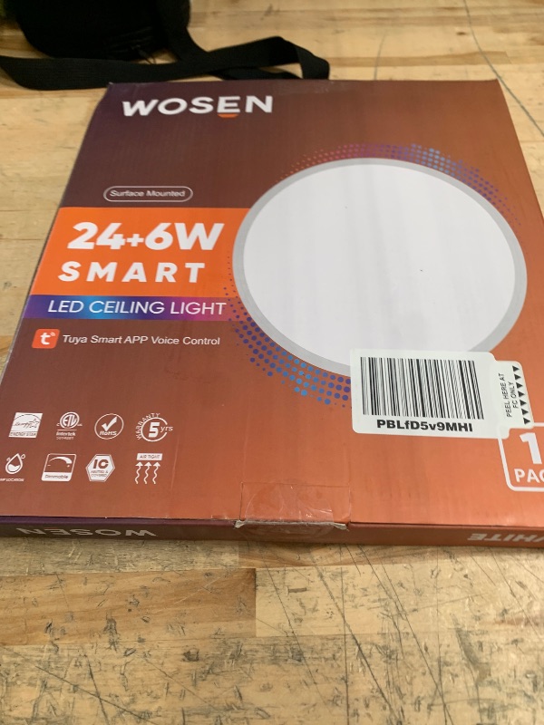 Photo 1 of 1 Pack 12 Inch RGB LED Flush Mount Smart Ceiling Light with Night Light 2700K, 24W 2400LM Ultra-Slim Ceiling Light Fixture with Remote, 16 Million DIY Colors, Compatible with Alexa/Google Assistant
