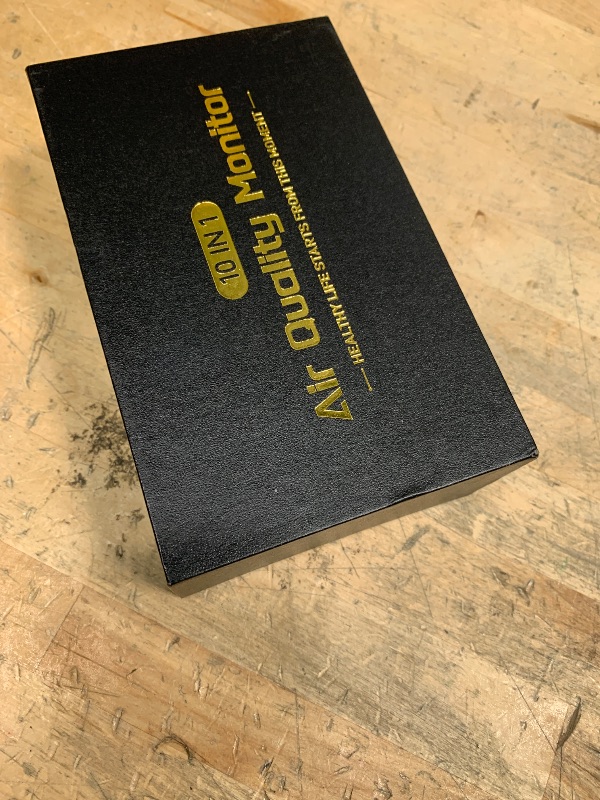 Photo 1 of 10 in 1 Indoor Air Quality Monitor with Portable Sensors for CO2, PM2.5, Temperature & Humidity,VOC Sensor and AQI,Accurate Formaldehyde,CO2 Detector Monocular,Suitable for Home,Black E1