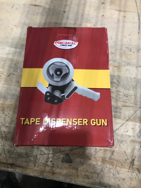 Photo 1 of Packing Tape Dispenser Gun, Pacific Mailer 2 Inch Tape Gun Dispenser with 2 Inch Carton Packing Tape, Lightweight Industrial Side Loading Tape Dispenser - Black