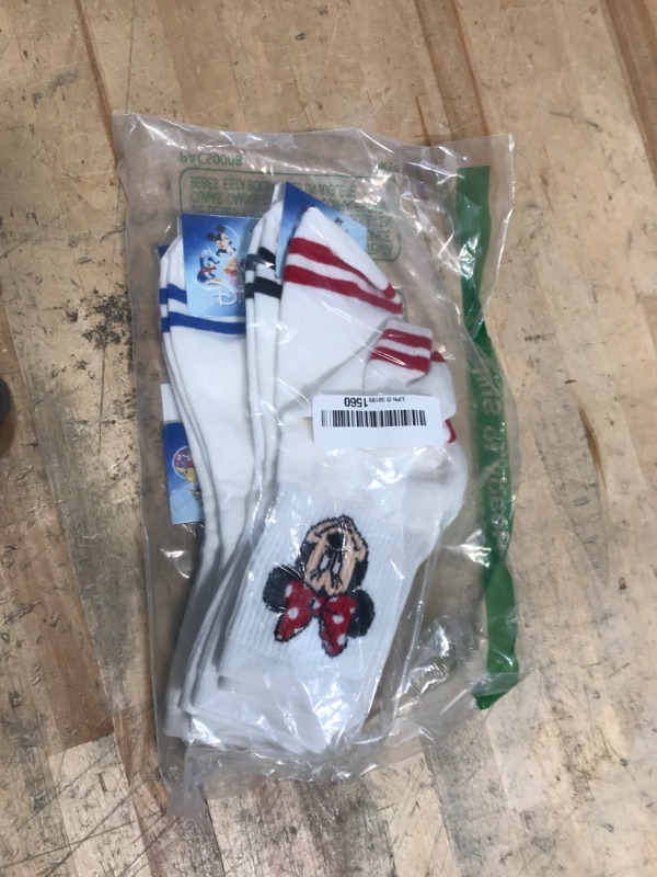 Photo 1 of bythecoco Character Women Crew Socks 4 Pairs Mickey Minnie Donald Daisy