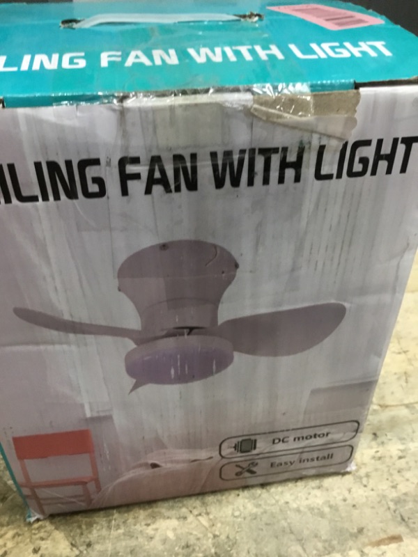 Photo 1 of ***PARTS ONLY***Ohniyou Small Ceiling Fan with Lights and Remote - 21'' Small Flush Mount - APP Control - Dimmable Lights, for Kitchen Bedroom(White)