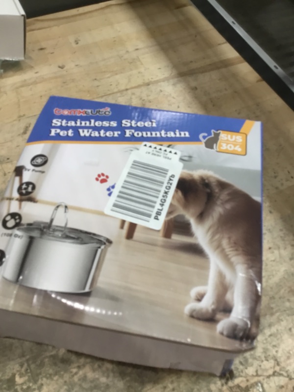 Photo 1 of ***MISSING PARTS*** Tomxcute Cat Water Fountain, 3.2L/108oz Automatic Stainless Steel Pet Fountain Dog Water Dispenser, Ultra-Quiet Pump and 3 Replacement Filters & for Cats, Dogs, Multiple Pets