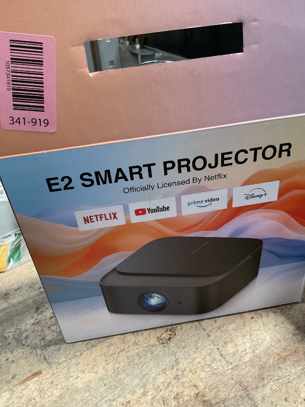Photo 1 of [2025 Netflix-Licensed | 386+ Built-in Apps] DBPOWER E2 Smart Projector with WiFi and Bluetooth, Mini Projector 4K Support with Netflix, Youtube, Disney+, Hulu, Max, Crunchyroll w Portable Case