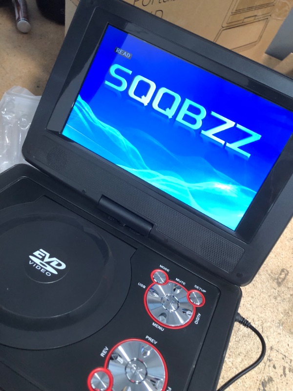 Photo 1 of 11.5" Portable DVD Player with 9.5" Swivel Screen, 5-Hours Rechargeable Battery,Car DVD Player for Kids,Support CD/DVD/SD Card/USB,Regions Free,Dual Speakers,Black