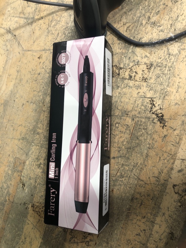 Photo 1 of 1 Inch Dual Voltage Ceramic Curling Iron with Keratin & Argan Oil, Mini Hair Curler, Travel Size with Storage Bag