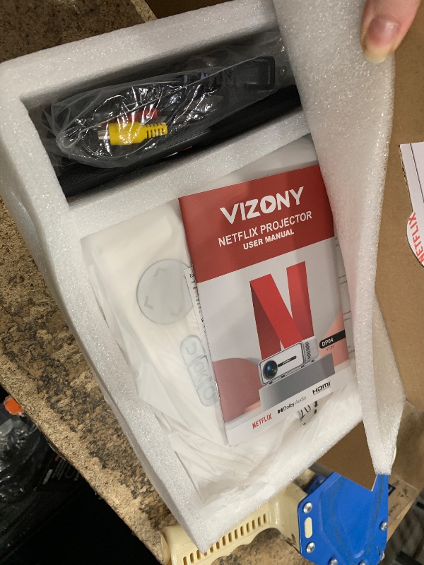 Photo 1 of [Netflix Officially/Dolby Audio] Smart Projector with WiFi and Bluetooth, VIZONY Native 1080P Projector with Apps Built in Netflix, Youtube, Hulu, Disney+, Portable Mini Projector for Indoor/Outdoor