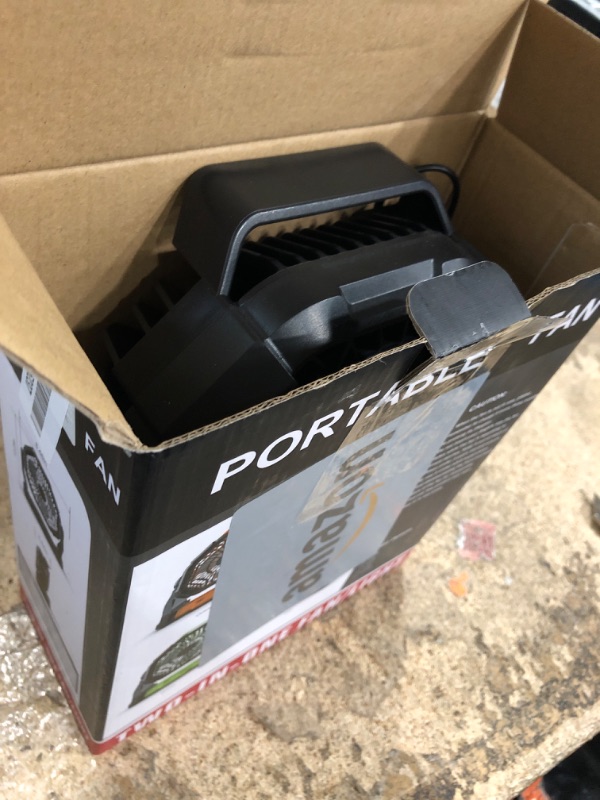 Photo 1 of **FOR PARTS** MATULSA Battery Powered Fan Portable, 10-In Tent Fan for Camping Hanging, 4 Fan Speeds & 125° Rotation, Rechargeable Fans with LED Lantern for Travel, Fishing, Power Outage, Camping Accessories, Blue