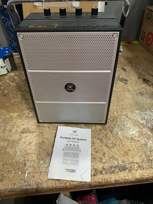 Photo 1 of 100W Powerful Voice Amplifier with 2 Wireless Microphones, Big Pro Sound Portable Speaker with Microphone, Bluetooth Speaker PA System Karaoke Machine Support BT/USB/TF Card/Aux/Guitar S99