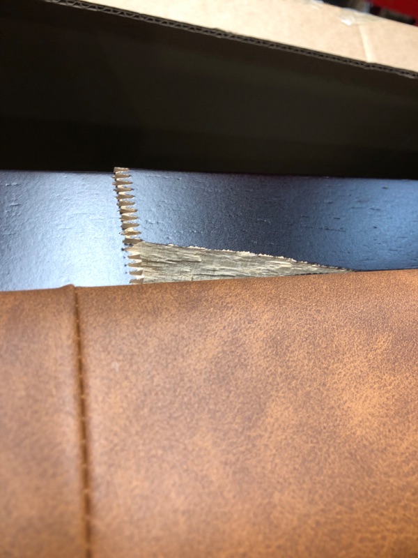 Photo 1 of ***MAJOR DAMAGE - FRAME BROKEN - SEE PICTURES***
47.2" Button-Tufted Entryway Bench, Upholstered Faux Leather Ottoman Bedroom Bench, Rubberwood End of Bed Footrest Stool, Bench for Entryway Dining Room Living Room Bedroom, 300 LB, Brown