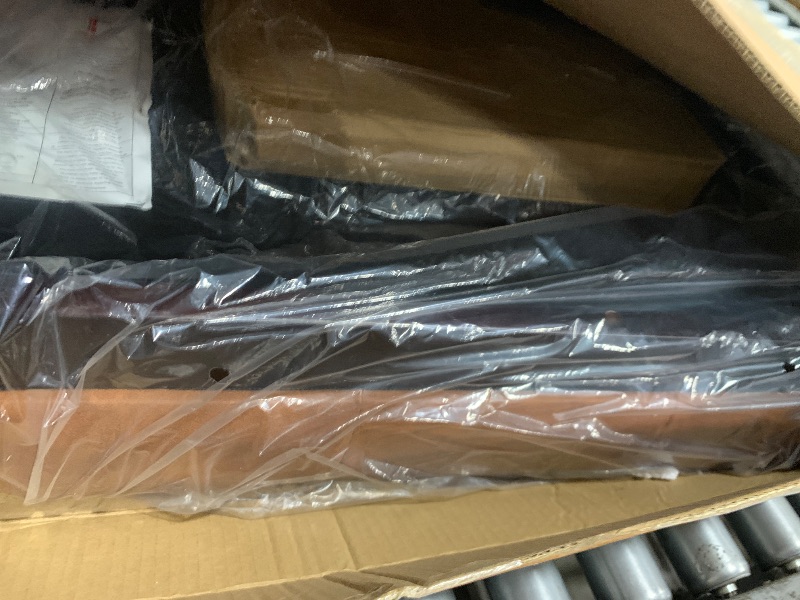 Photo 1 of ***MAJOR DAMAGE - FRAME BROKEN - SEE PICTURES***
47.2" Button-Tufted Entryway Bench, Upholstered Faux Leather Ottoman Bedroom Bench, Rubberwood End of Bed Footrest Stool, Bench for Entryway Dining Room Living Room Bedroom, 300 LB, Brown